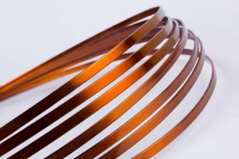 Flachkupferdraht aus Inline Drahtzieh und Walzlinie